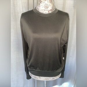 Vuori Women’s Lightweight Cropped Long Sleeve Tee Shirt Gray Size XL